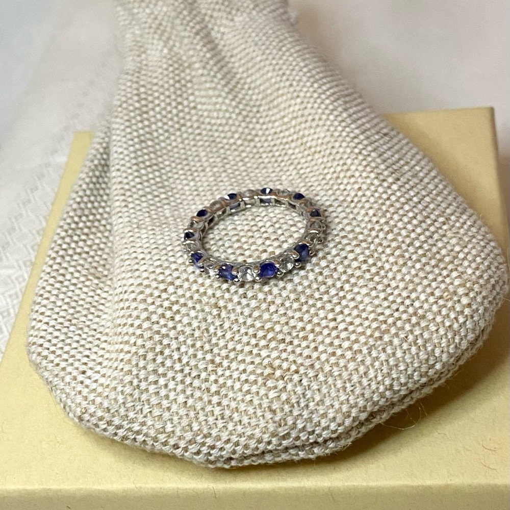 Levian Sapphire Sterling Silver Eternity Band - Picture 6 of 14